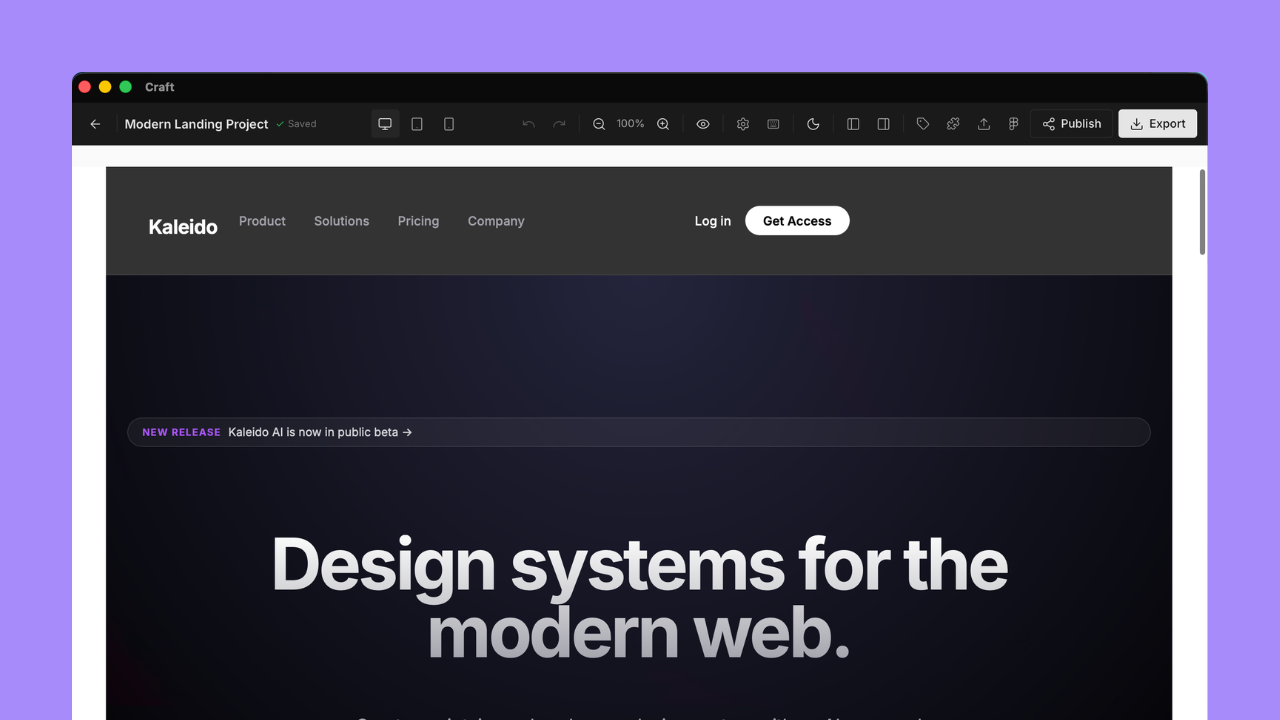 Modern Landing template preview